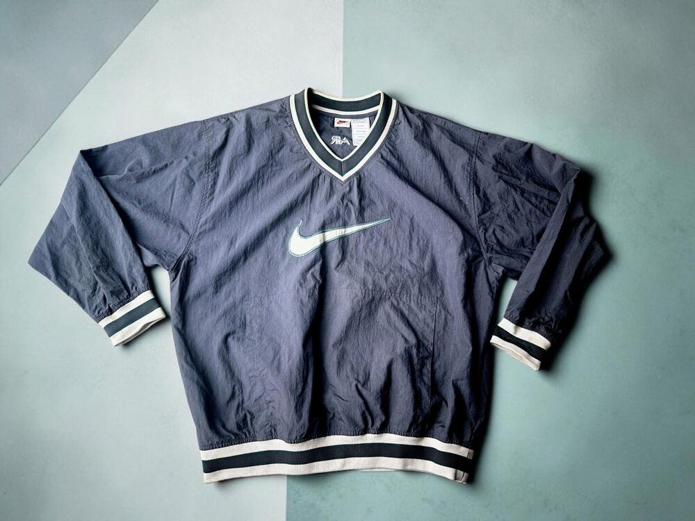 Vintage 90s Nike Air Windbreaker Pullover Large V Neck Center Swoosh Thailand